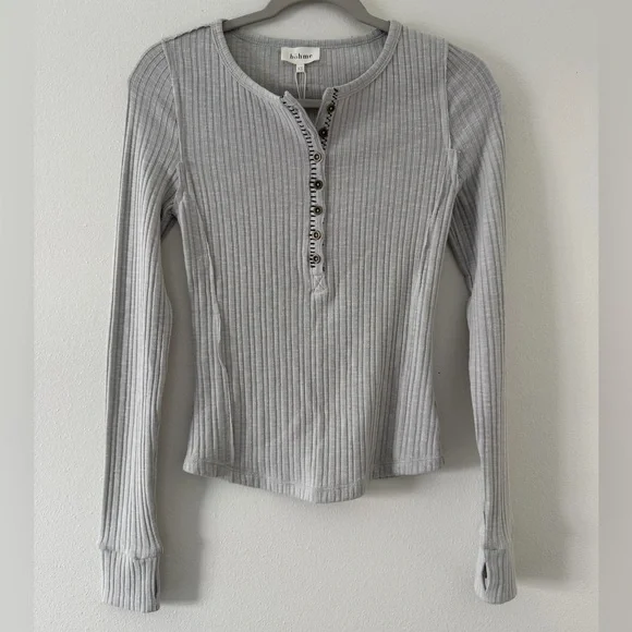 NWT Bohme Emmilianne Ribbed Top grey size xs - Picture 9 of 13
